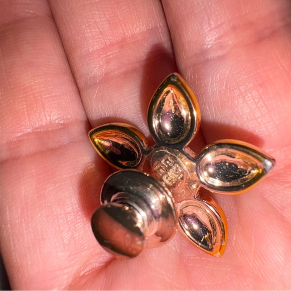 Givenchy vintage Gold and White Crystal Earrings - Picture 4 of 4